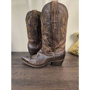 Cavenders Western Cowgirl Boots Brown Snip Toe Women's Size 8